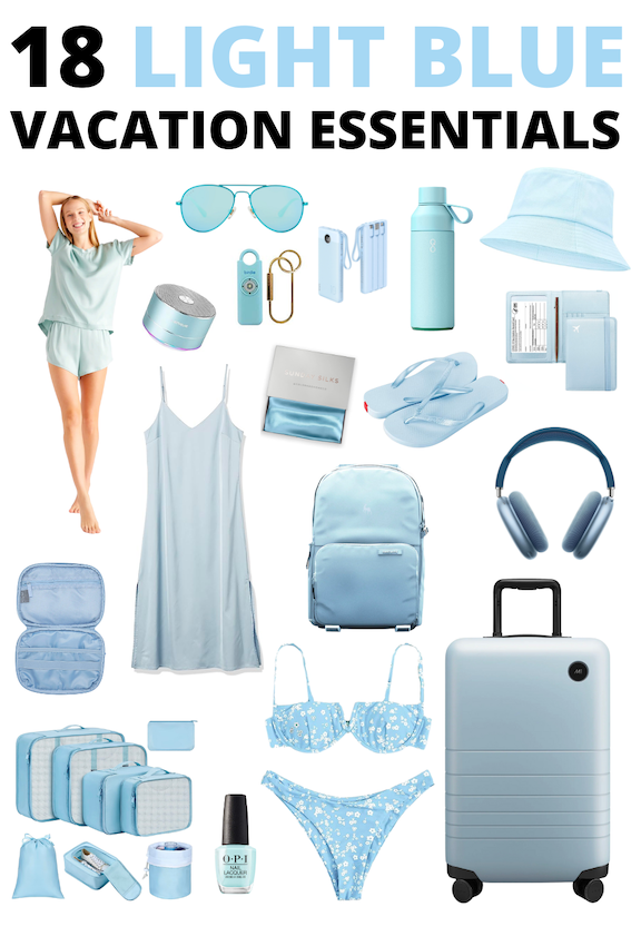 light blue vacation essentials