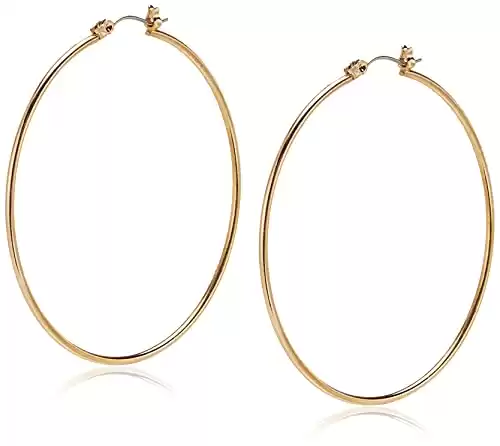 GUESS Gold Large Wire Hoop Earrings