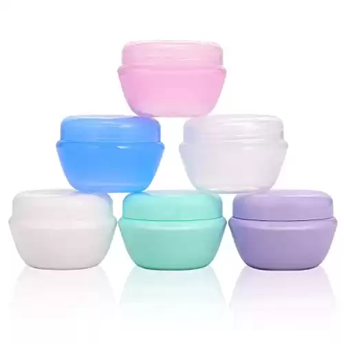 Travel Accessories Toiletry Containers Plastic Little Jars, 1oz (6 Pieces)