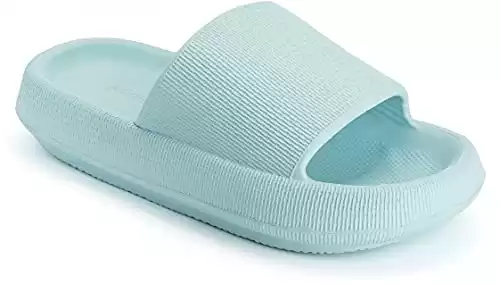 Joomra Womens Shower Slides Cushion for Female Massage Foam Lady Pillow Slippers Squishy House Antislip Pool Beach Spa House Garden Sandals for Ladies Sandalias Blue 42-43