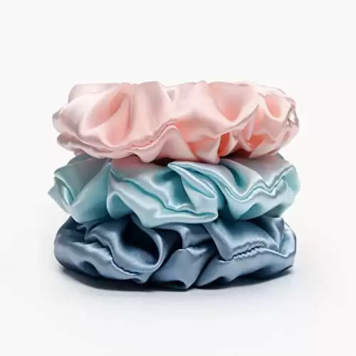 3Pack Silk Scrunchies For Hair 100% Pure Mulberry Silk
