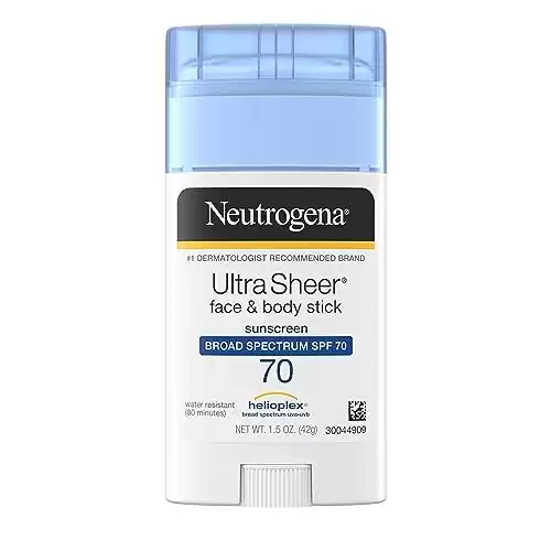 Neutrogena Ultra Sheer Non-Greasy Sunscreen Stick SPF 70, 1.5oz
