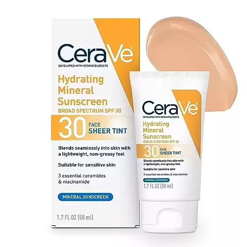 CeraVe Tinted Mineral Sunscreen with SPF 30, 1.7oz