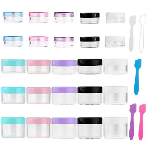 25 Pieces Acrylic Containers with Lids 3/5/10/15/20g