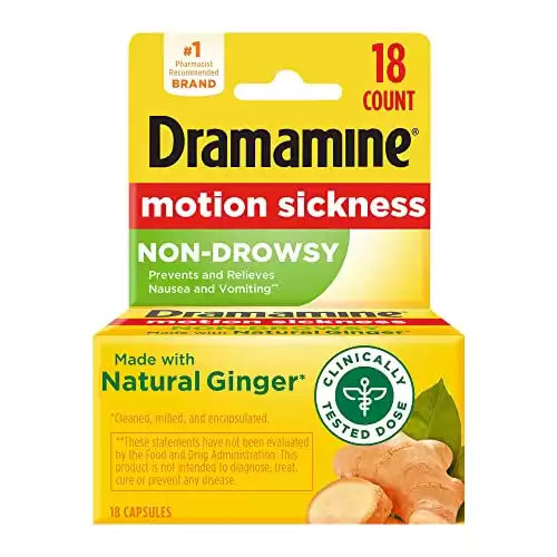 Dramamine Non-Drowsy Motion Sickness Relief, 18 Count