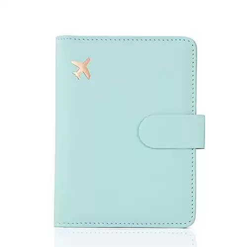 Leather Passport Holder Covers Case RFID Blocking