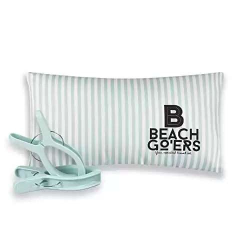 Waterproof Beach Pillow and Matching Beach Towel Clips