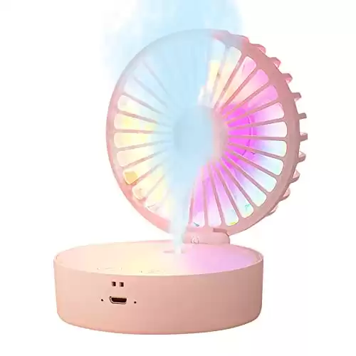 Portable Misting Fan with Colorful Nightlight