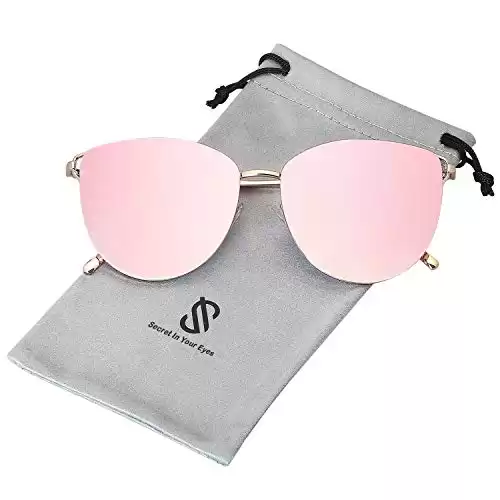 Mirrored Sunglasses Gold Frame/Gradient Pink Mirrored Lens