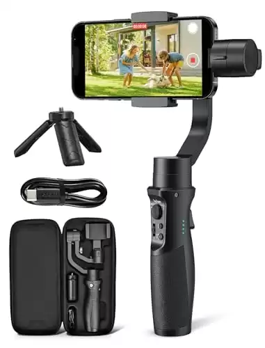 Gimbal Stabilizer for Smartphone - Android and iPhone 15,14,13,12 Pro with Face/Object Tracking