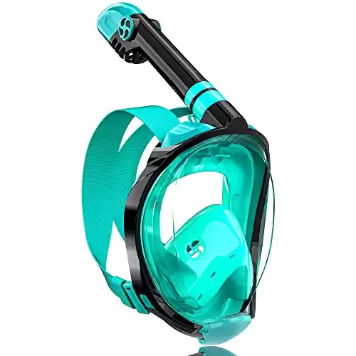 Full Face Snorkel Mask for Adults & Kids, Foldable with Camera Mount