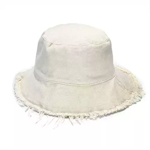 Wide Brim Cotton Bucket Beach Hat