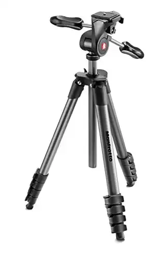 Manfrotto Compact Advanced Aluminum 5-Section Tripod Kit with 3-Way Head