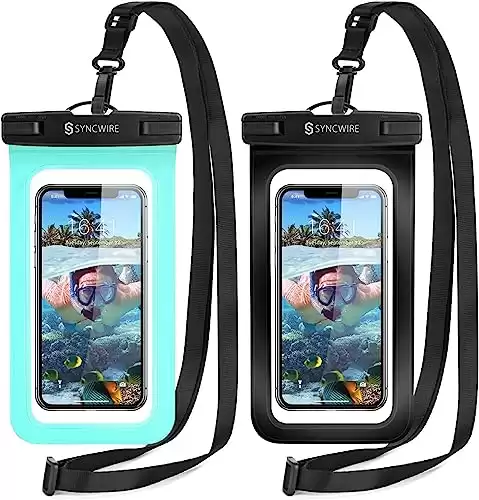 Universal Waterproof Phone Case Dry Bag with Lanyard, 2 Pack