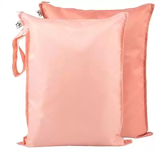 2 Pack Waterproof and Washable Bag (Peach,Terracotta)