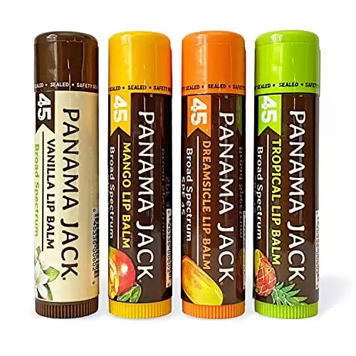 Panama Jack Sunscreen Lip Balm - SPF 45, Flavor Pack