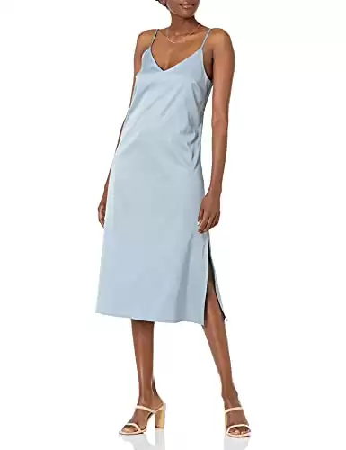 The Drop Ana Silky V-Neck Midi Slip Dress