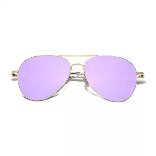 Classic Aviator Sunglasses Gold/Purple