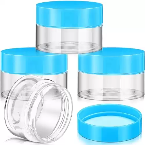 4 Pieces Round Leak Proof Plastic Container Jars