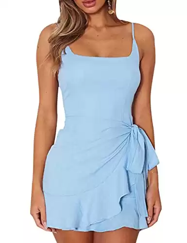 Casual Ruffle Hem Wrap Dress