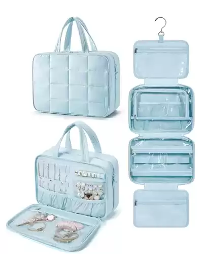 Hanging Travel Toiletry Bag with Jewelry Organizer