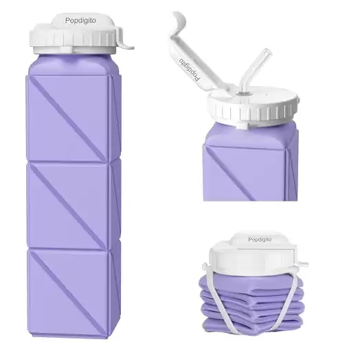 Collapsible Water Bottle Leakproof with Straw