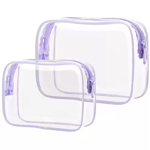 2 Pack TSA Approved Clear Toiletry Bags