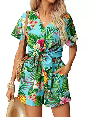 Tropical 2 Piece Shorts and Shirt Set