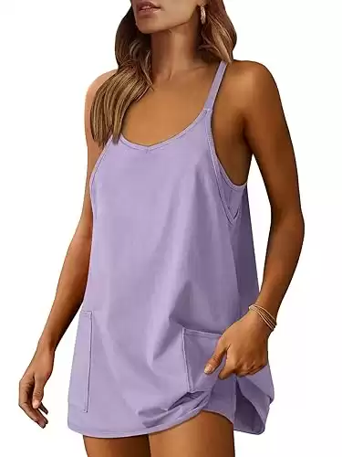 Summer Mini Romper Active Dress with Shorts