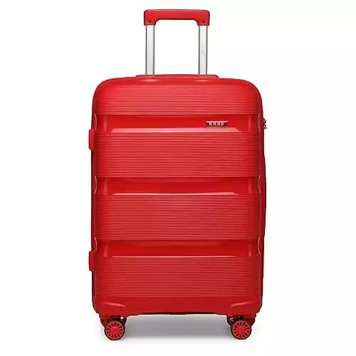 Kono Carry On Luggage Hard Shell Travel Suitcase (Carry-On 21-Inch, Red)