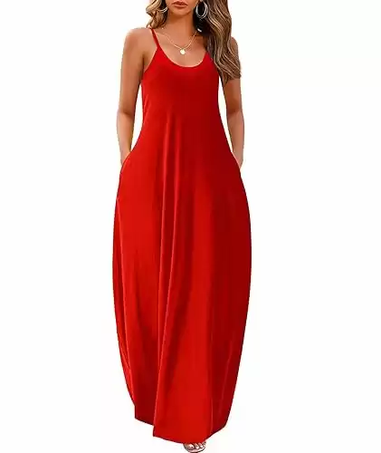 Casual Sleeveless Maxi Dress with Pockets