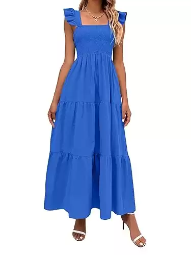 Summer Casual Square Neck Long Maxi Dress