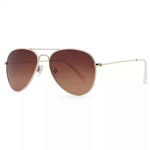 Polarized Aviator Sunglasses Gold/Brown