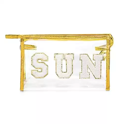 Gold SUN Transparent Cosmetic Toiletry Bag